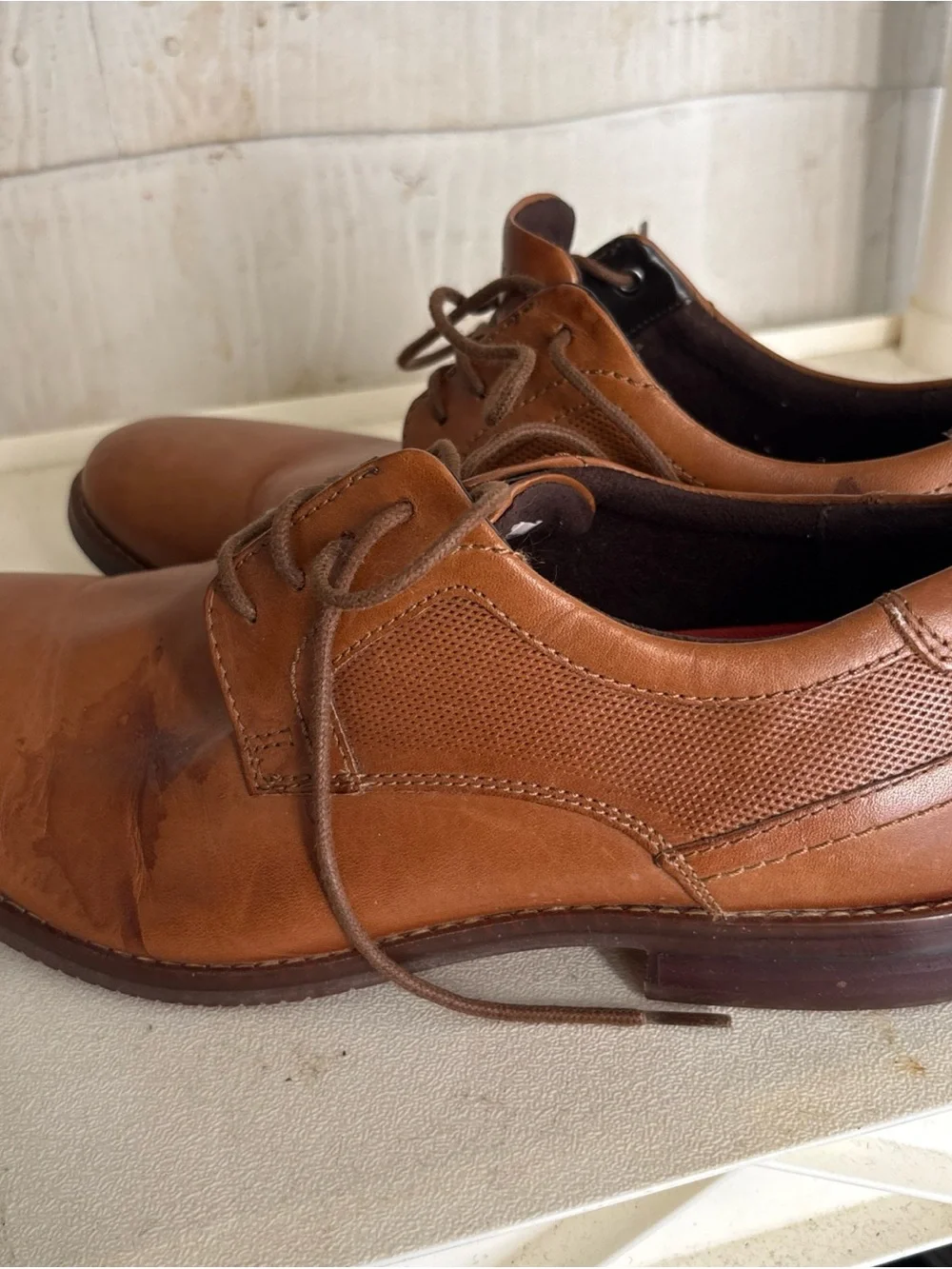 Rockport men’s Brown Leather Lace-Up Shoes
